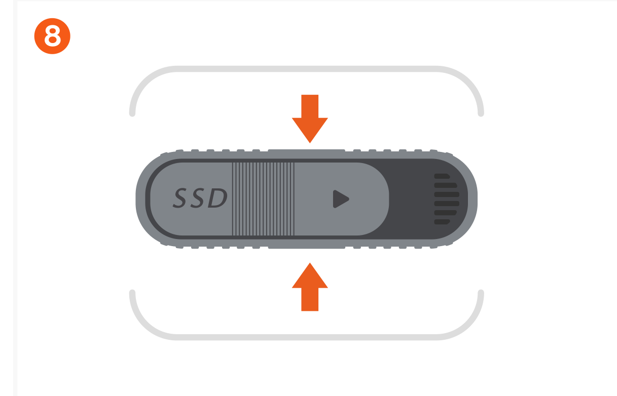 USB4 NVMe SSD Pro Enclosure (ST-EU4NPM) Quick Start Guide step 8: To reinstall the included case press it into place.