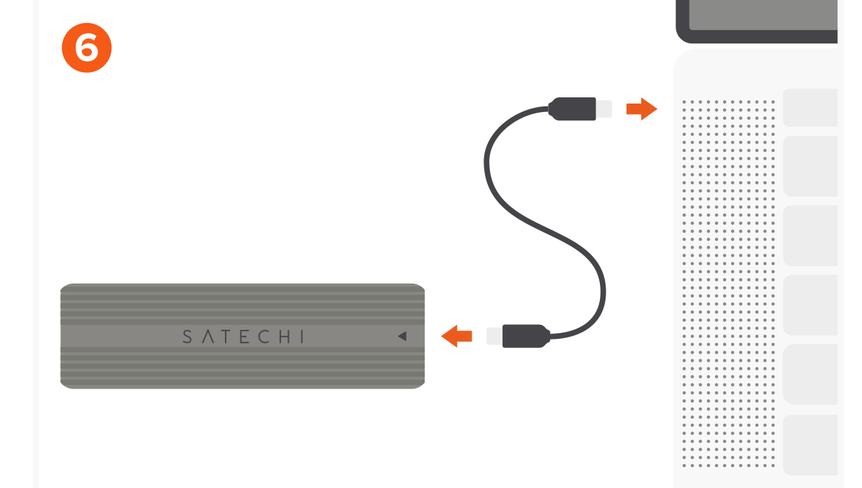 USB-C NVMe and SATA SSD Enclosure (ST-UCNSEM) Quick Start Guide step 6: Connect the adapter to a USB-C port on your host device with the included USB-C cable.