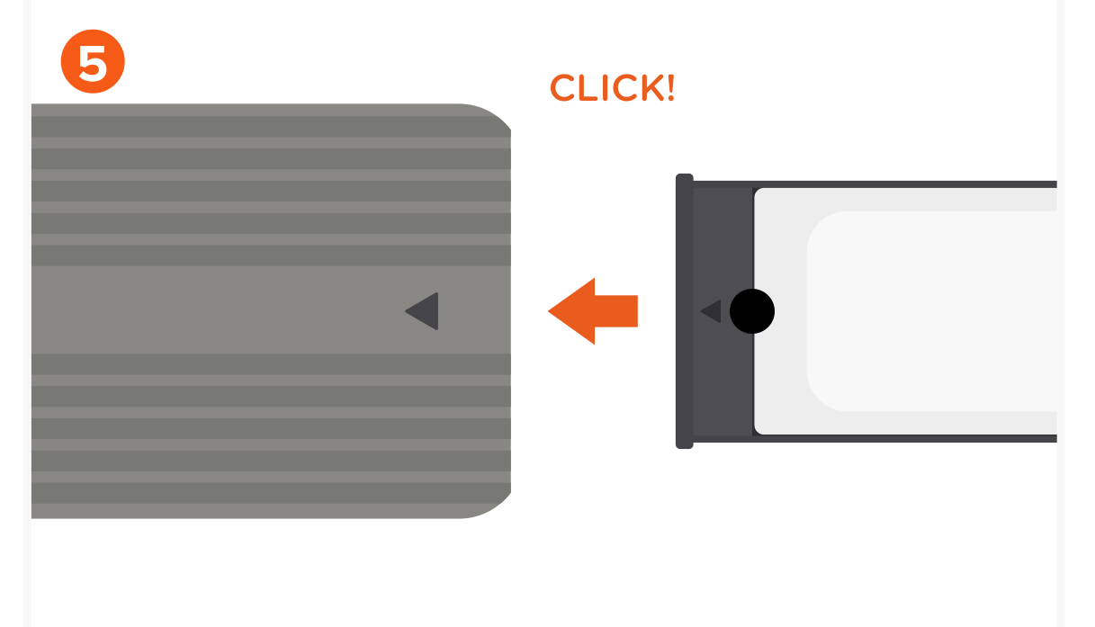 USB-C NVMe and SATA SSD Enclosure (ST-UCNSEM) Quick Start Guide step 5: Once the SSD is secured, align arrows, and push into the enclosure. You should hear a clicking sound once the 