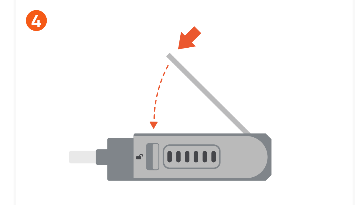 Mini NVMe SSD Enclosure (ST-E2230M) Quick Start Guide step 4: Push down on the SSD.
