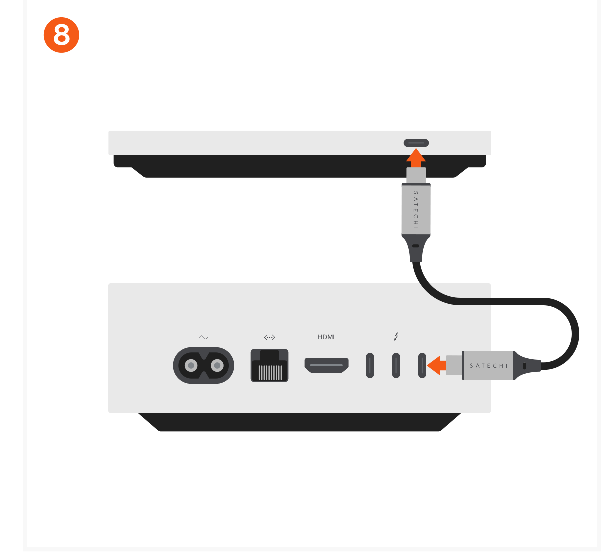 USB4 Slim NVMe SSD Enclosure (ST-EU4SNSS) Quick Start Guide step 8: Connect the USB-C cable to the enclosure and then to your computer’s USB-C port. Up to 40Gbps theoretical tran