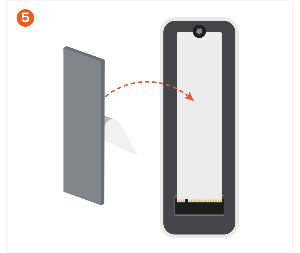 DotDisk™ 80Gbps SSD Enclosure (ST-EDD80C, ST-EDD80S) Quick Start Guide step 5: Apply the Thermal Pad • Peel the plastic film from the thermal pad. • Press it firmly onto the top surface of 
