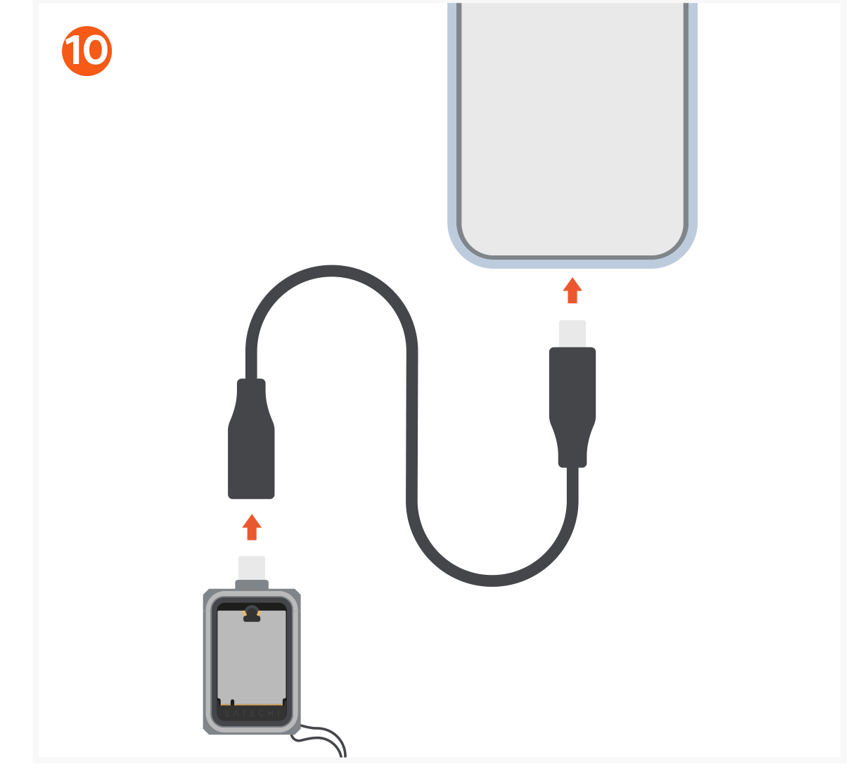 Mini NVMe SSD Enclosure (ST-E2230M) Quick Start Guide step 10: Connect the female end of the extension cable to the USB-C connector of the enclosure and the the USB-C end of