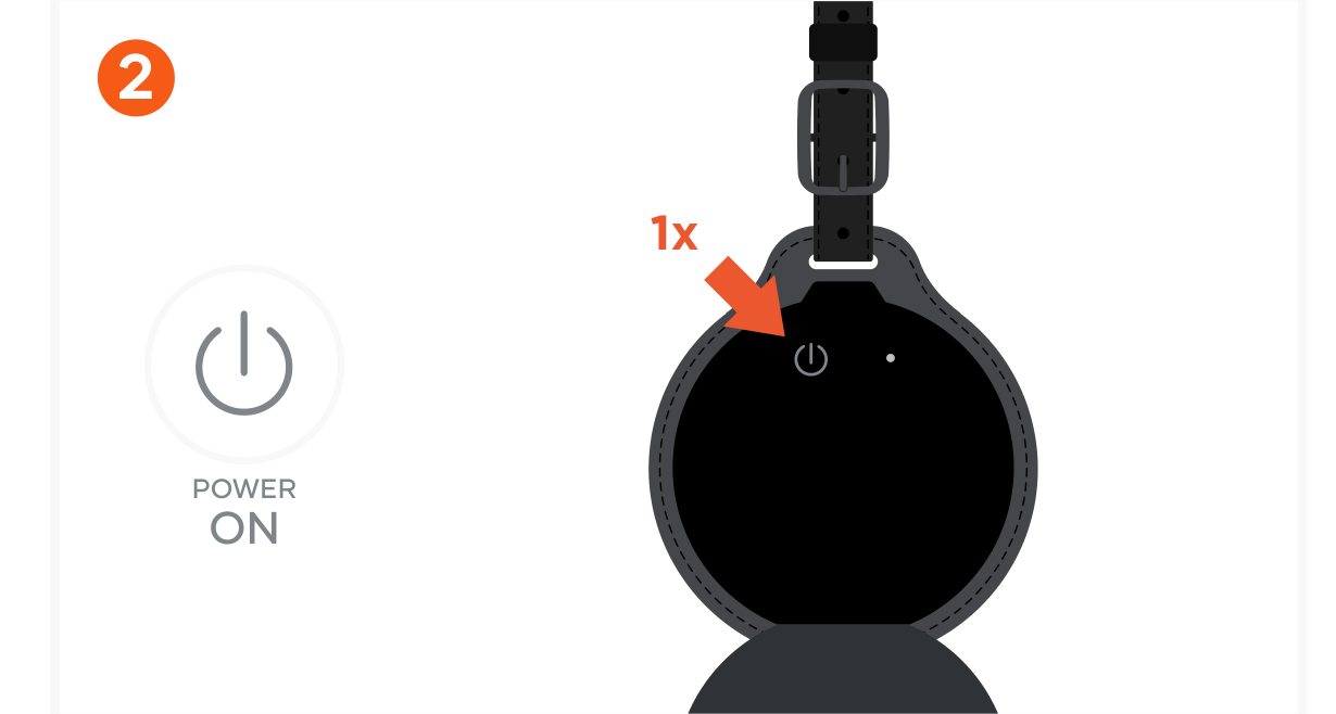 Vegan-Leather FindAll™ Luggage Tag (ST-LFALTK ST-LFALTW ST-LFALTR) Quick Start Guide step 2: To power on the Luggage Tag, press the power button once. It will beep to indicate it is on.