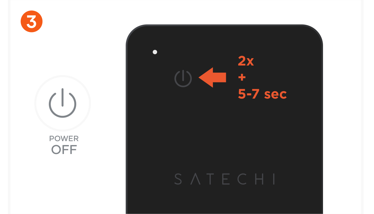 FindAll™ Card (ST-LFAWCK ST-LFAWCW ST-LFAWCR) Quick Start Guide step 3: To power off the Card, quickly press the power button 2 times, then long press the 3rd time for at least 5 to 