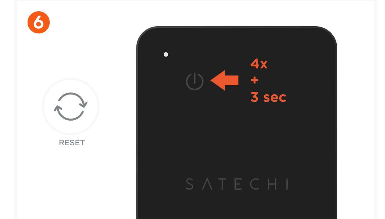 FindAll™ Card (ST-LFAWCK ST-LFAWCW ST-LFAWCR) Quick Start Guide step 6: To factory reset the Card, quickly press the power button 4 times, then long-press for at least 3 seconds, the