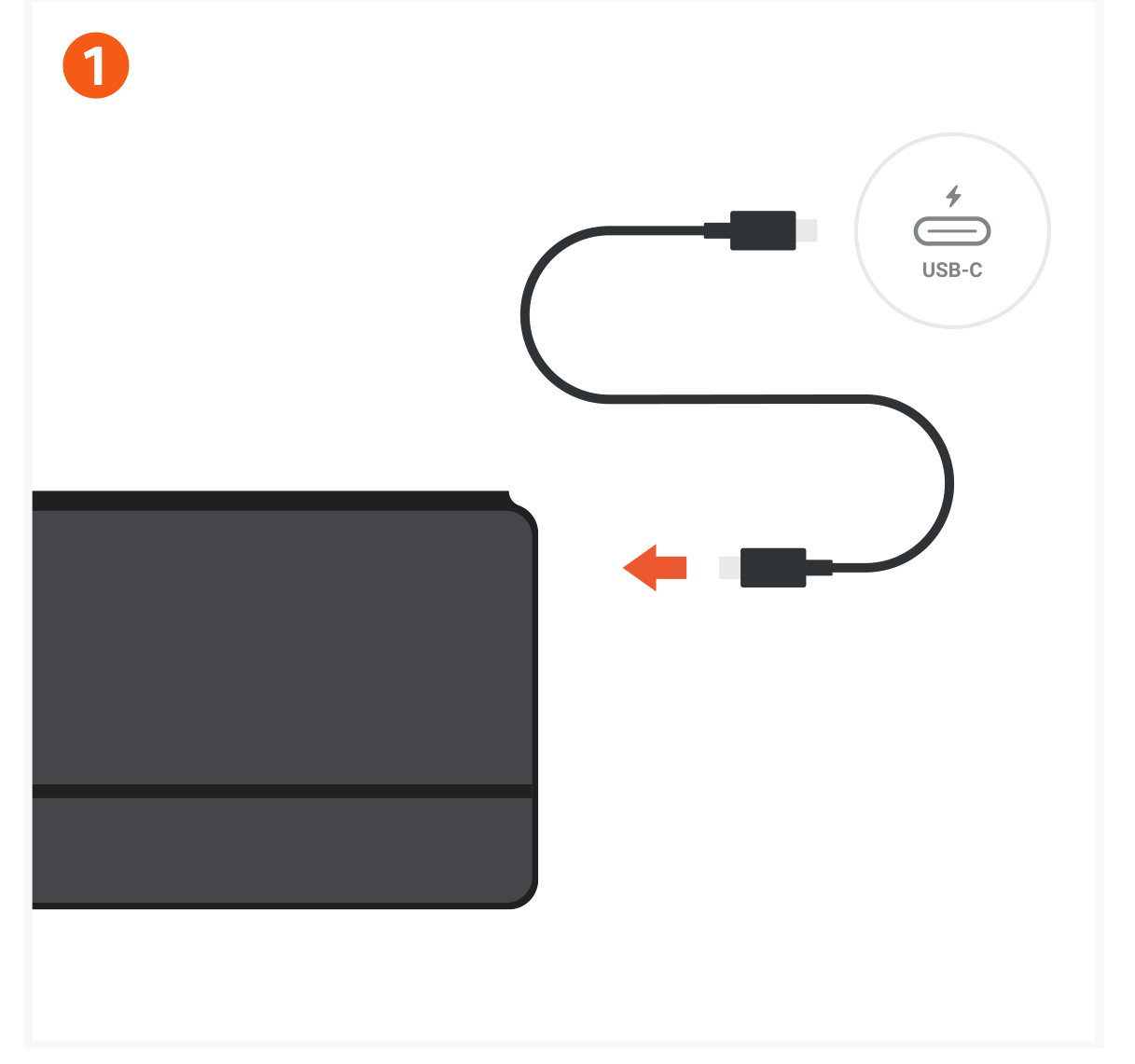 OntheGo™ Bluetooth Keyboard (ST-KOTGK ST-KOTGW) Quick Start Guide step 1: Before use, please fully charge the OntheGo™ Keyboard via USB-C port using its included cable.