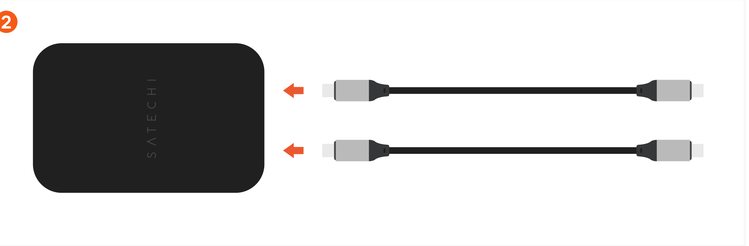 OntheGo™ 67W Slim Wall Charger (ST-COTG67K-US ST-COTG67W-US ST-COTG67R-US) Quick Start Guide step 2: Insert a USB-C cable into charger’s USB-C port (cables sold separately).