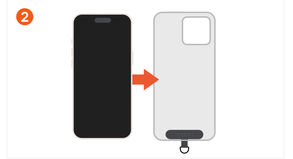 OntheGo™ USB-C Lanyard Cable (ST-LOTGLR ST-LOTGLK ST-LOTGLW) Quick Start Guide step 2: Place your phone in the phone case. Ensure the connector card is securely inserted between the phone and phone