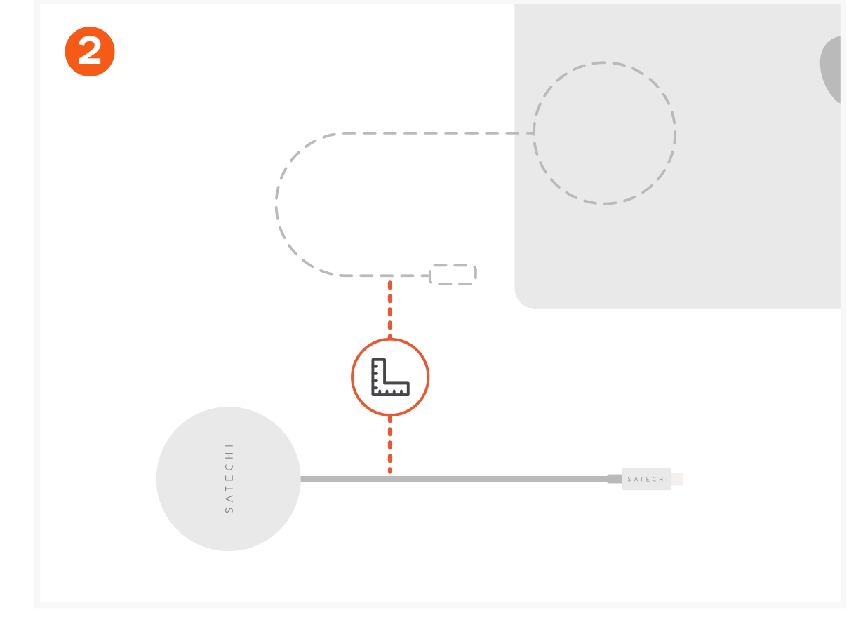 OntheGo™ 5-in-1 Multiport Adapter (ST-POTG5S ST-POTG5P ST-POTG5B ST-POTG5Y) Quick Start Guide step 2: Check that the built-in USB-C cable comfortably reaches your device's port.
