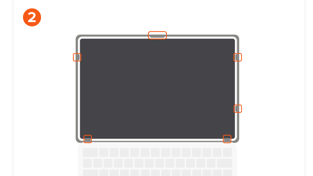 Eco Hardshell Case for MacBook Air M2 (ST-MBAM2CL ST-MBAM2DR) Quick Start Guide step 2: When installing the top case, ensure all 6 clips snap into place.