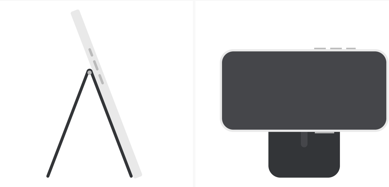 Vegan Leather Magnetic Wallet Stand (ST-VLWK ST-VLWN ST-VLWB ST-VLWO ST-VLWR  AP-MWSB AP-MWSV AP-MWSL AP-MWSK AP-MWST) Quick Start Guide step 4: You can use the wallet as a stand in portrait and landscape layout.