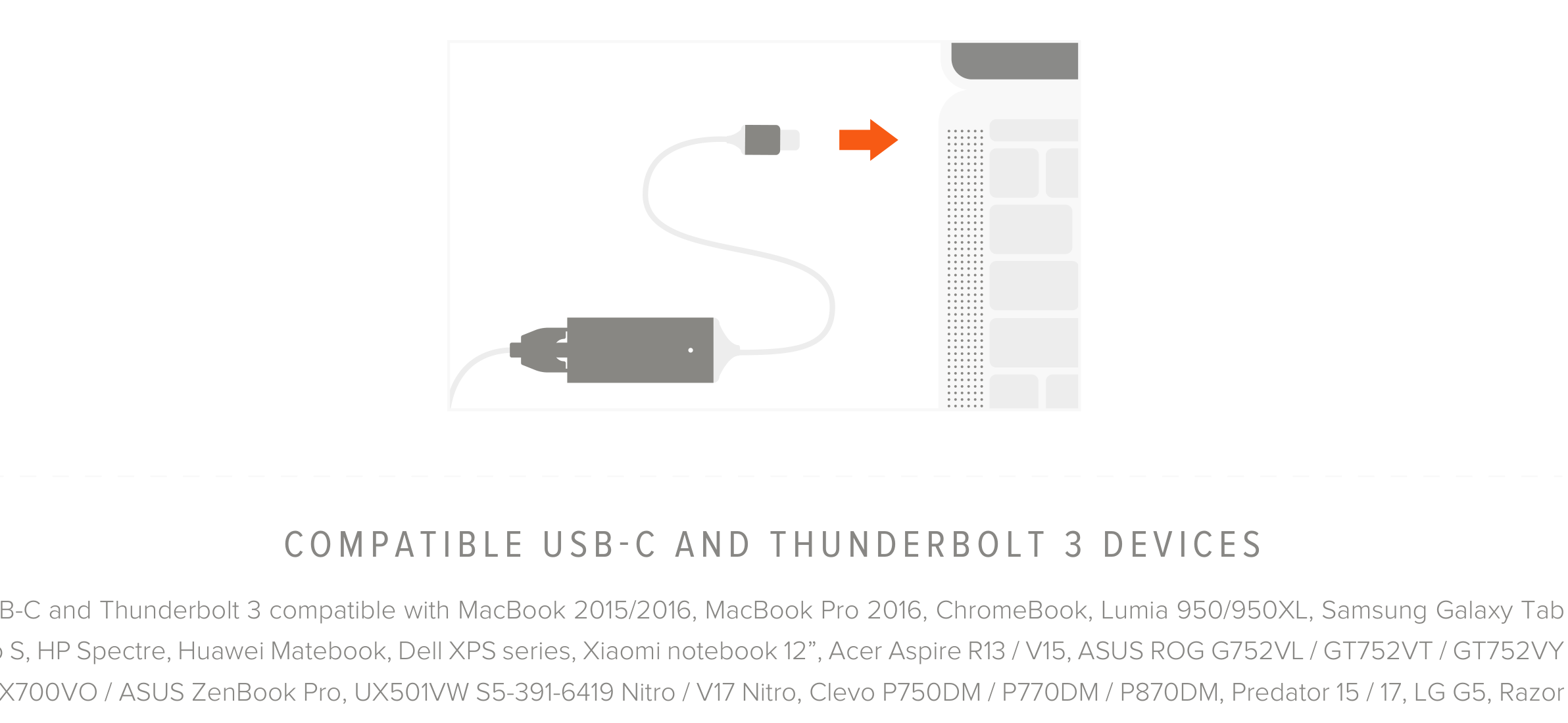 Aluminum Type-C to Gigabit Ethernet Adapter (ST-TCENS, ST-TCENM) Quick Start Guide step 3: Connect Type-C to Ethernet Adapter to your USB-C or Thunderbolt 3 device.