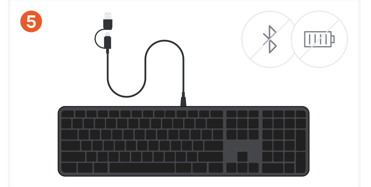 SLIM LX3 WIRED KEYBOARD (ST-KULX3C/S) Quick Start Guide step 5: Wired Connection Mode The Slim LX3 Wired Keyboard operates exclusively through a wired USB connection.