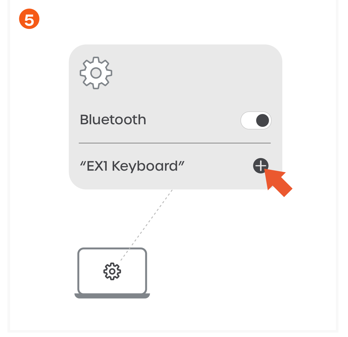 Slim EX1 Wireless Keyboard (ST-KEX1C ST-KEX1S) Quick Start Guide step 5: Enable Bluetooth on your device and select “EX1 Keyboard” from the list to complete the connection. Up to thre