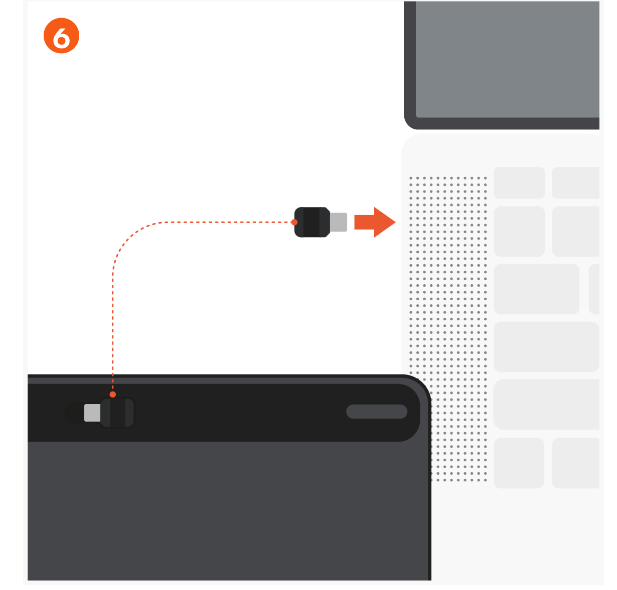 Slim EX1 Wireless Keyboard (ST-KEX1C ST-KEX1S) Quick Start Guide step 6: To connect a fourth device, insert the USB-C 2.4GHz dongle into your device.