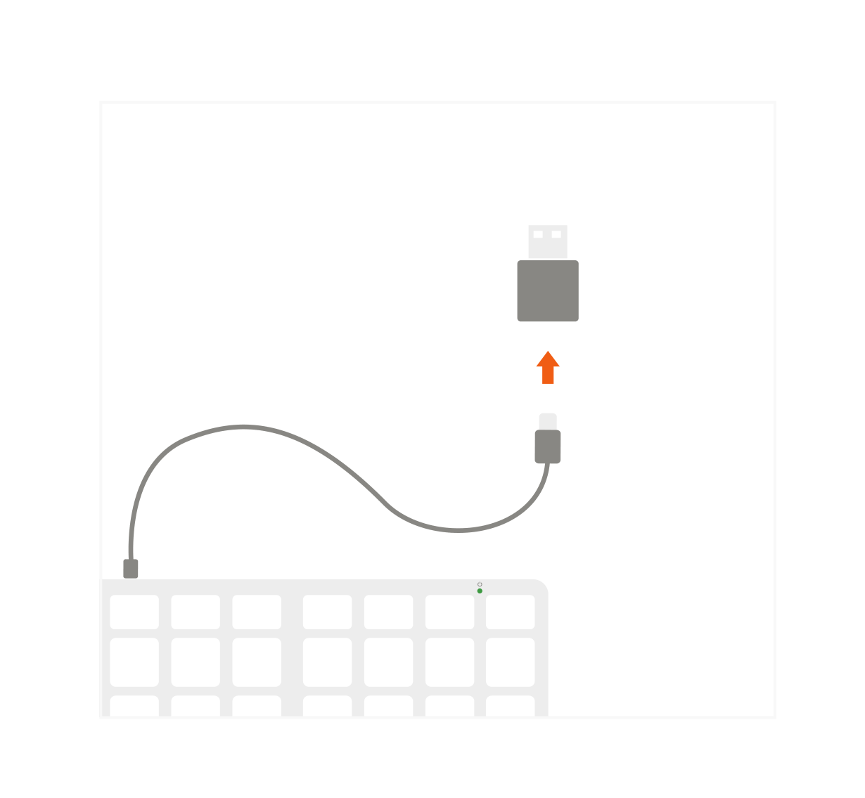 Slim W3 Wired Backlit Keyboard (ST-UCSW3M) Quick Start Guide step 4: Compatible with Mac & iPad devices with USB-C ports. To enable support with USB-A devices, please use with our