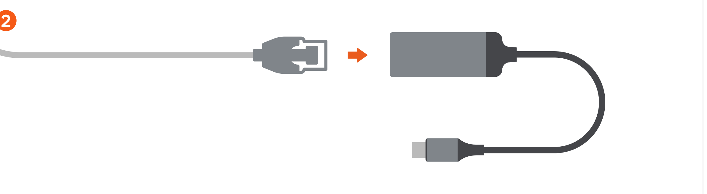 USB-C to 2.5 Gigabit Ethernet Adapter (ST-AE25M) Quick Start Guide step 2: Connect Ethernet cable to the RJ-45 port of the Adapter.