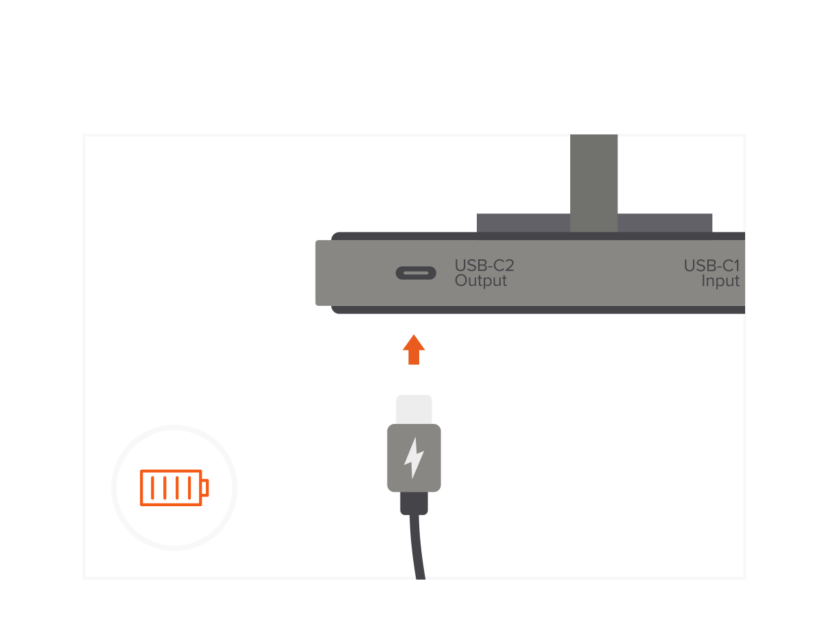 2-in-1 Headphone Stand with Wireless Charger (ST-UCHSMCM) Quick Start Guide step 3: Use the USB-C Output Port (Non-PD) to charge your devices with 5W Max output.