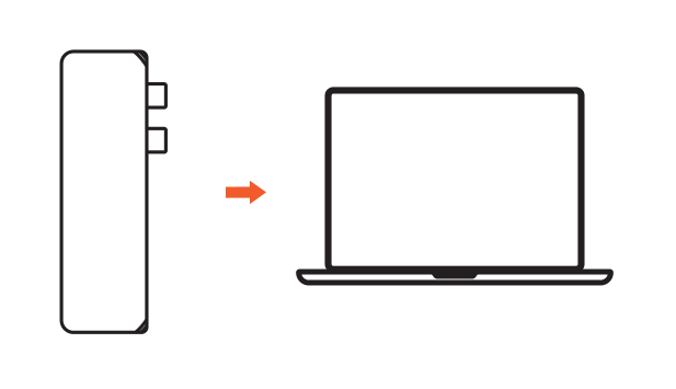 Pro Hub Max (ST-UCPHMXM / ST-UCPHMXS) setup diagram: connect the hub to a laptop