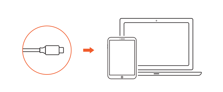 USB-C Multiport Pro Adapter V1 and V2 (AP-PCMPAM) setup diagram: connect to a laptop or tablet