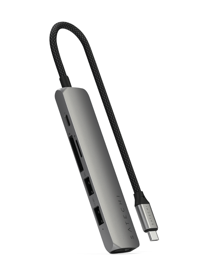 Satechi 6-in-1 USB-C Slim Multiport Adapter (ST-P6SM / ST-P6SS / ST-P6SK)