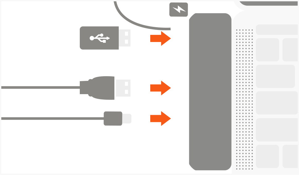 Aluminum Type-C Pro Hub Adapter Quick Start Guide step 4: Connect USB peripherals to appropriate USB 3.0 and USB-C ports of the Hub.