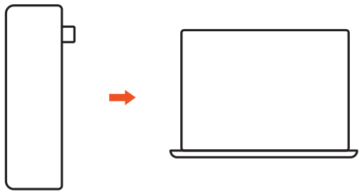 Type-C USB 3.0 3-in-1 Combo Hub (ST-TCUHM) setup diagram: plug the hub into the Type-C port on a laptop