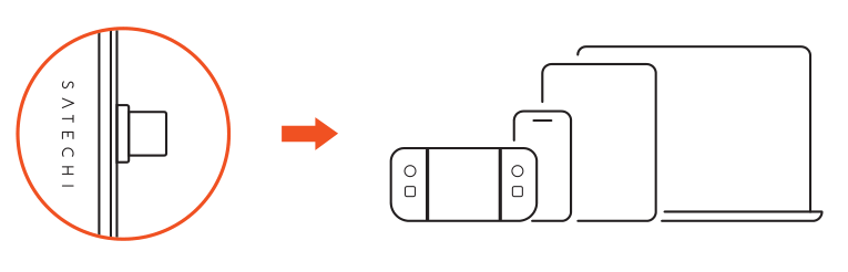 Mobile XR Hub with Audio (ST-HXRAJM) setup diagram: connect the hub to a USB-C host device