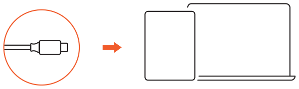 USB-C to HDMI 2.1 8K Adapter (ST-AC8KHM) setup diagram: connect the adapter's USB-C cable to a laptop or tablet