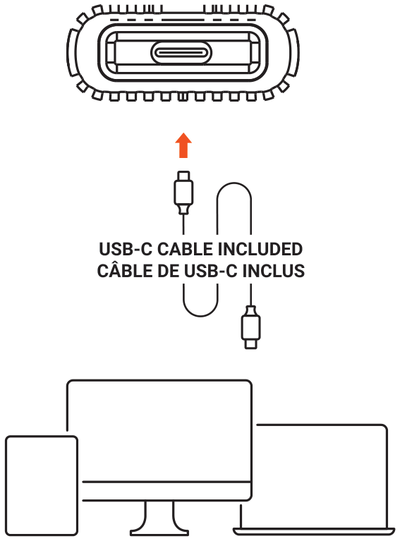 USB-C NVMe and SATA SSD Enclosure (ST-UCNSEM) connection diagram: connect the enclosure to a USB-C host device with the included USB-C cable