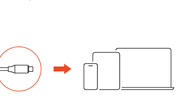 OntheGo™ USB-C Lanyard Cable (ST-LOTGLK) setup diagram: USB-C connector plugging into a phone, tablet, or laptop