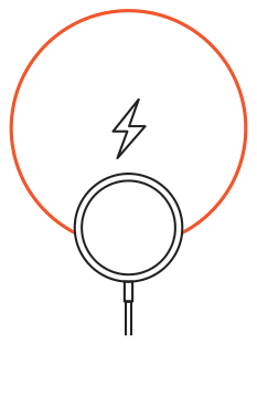 FindAll™ Card (ST-LFAWCK / ST-LFAWCW / ST-LFAWCR) setup diagram: placing the wireless charging area on a wireless charging puck