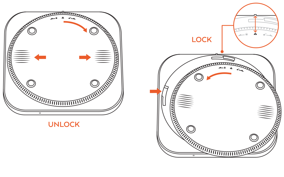 USB4 Slim NVMe SSD Enclosure (ST-EU4SNSS) setup diagram: rotating the twist-off SSD cover between the unlock and lock positions